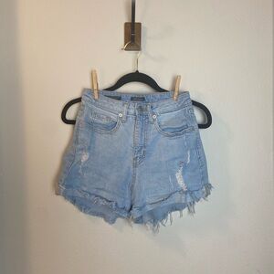 Wild Fable Light Blue Frayed Denim Shorts Super high Rise